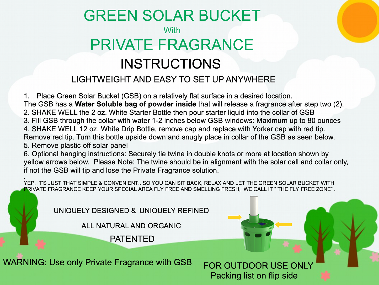 green solar bucket instructions