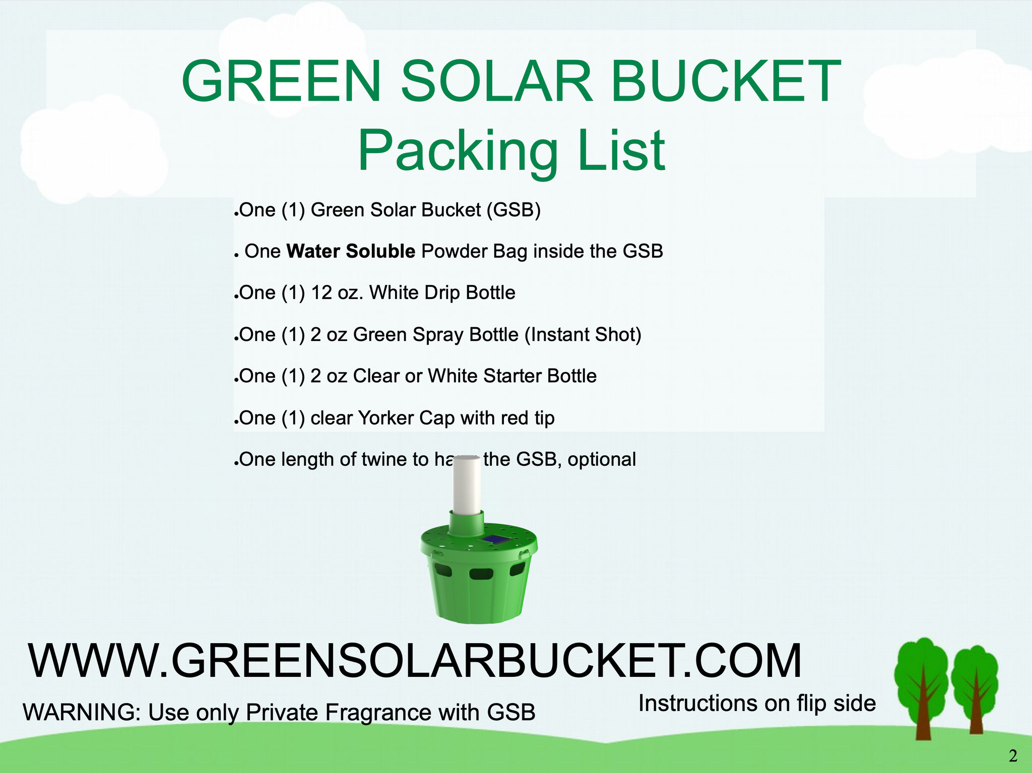 green solar bucket instructions